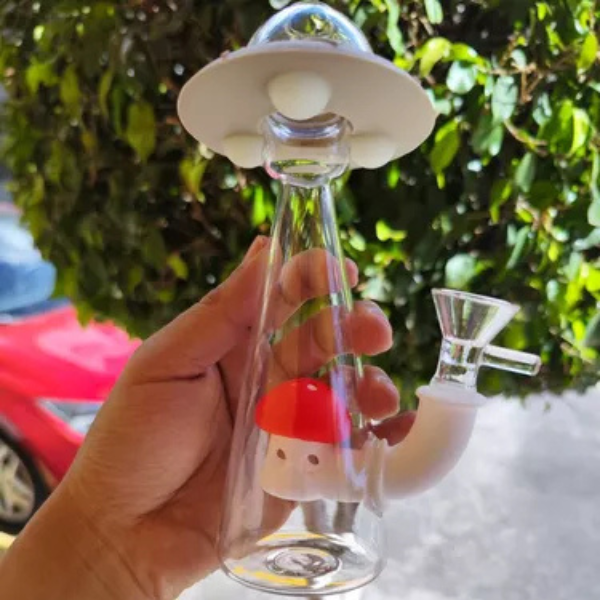 BONG SILICONA Y CRISTAL OVNI