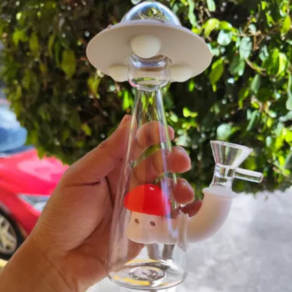 BONG SILICONA Y CRISTAL OVNI