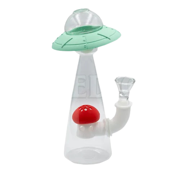 BONG SILICONA Y CRISTAL OVNI